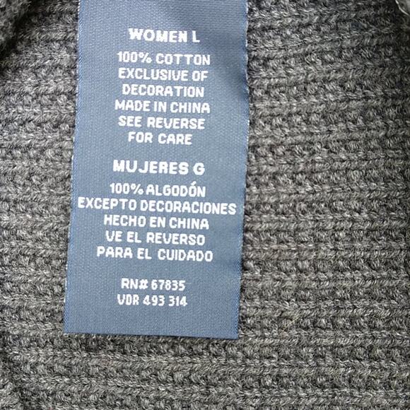 Nautica Charcoal Cable Long Sweater size Large - Picture 5 of 10